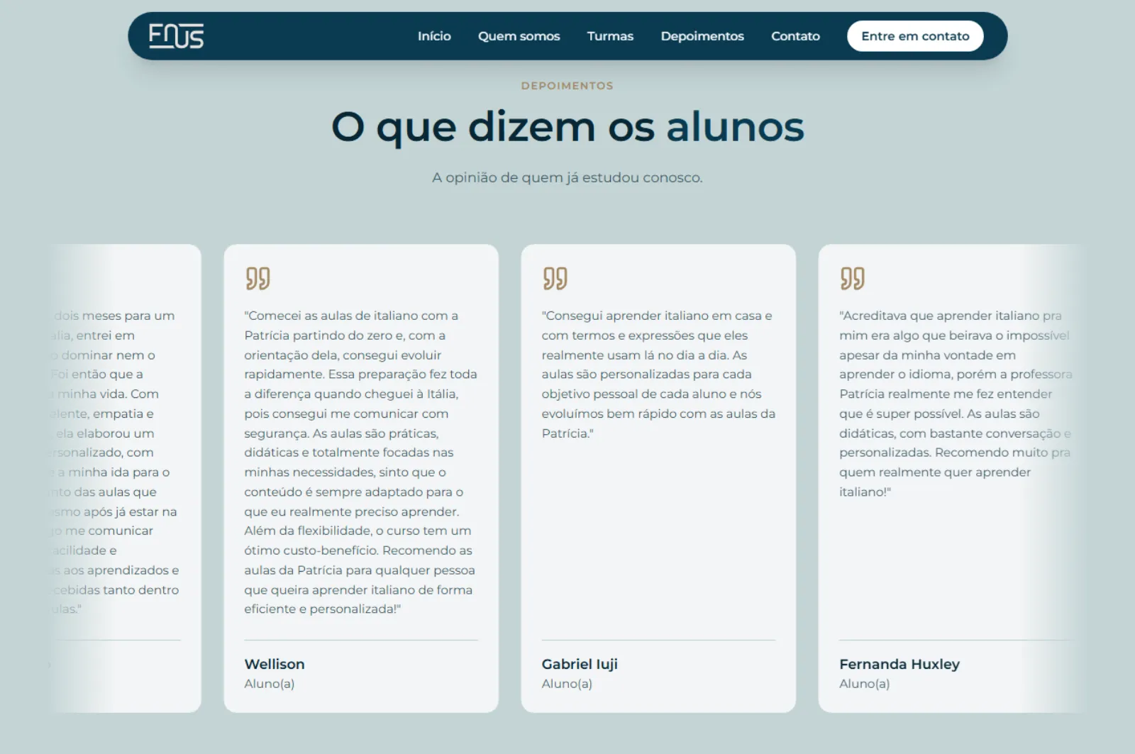 Site Farsi una strada — escola de italiano